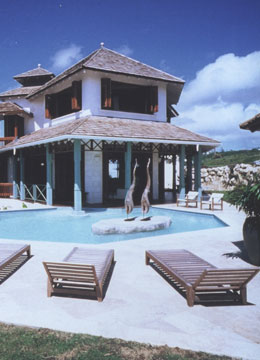 Poolside View of Villa in Barbados
